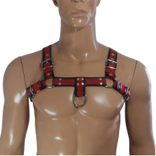 Bulldog red & black chest harness